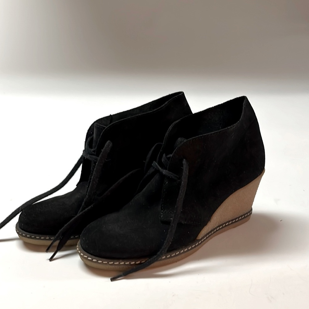 J Crew black suede wedges